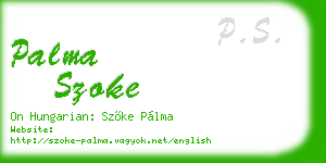 palma szoke business card